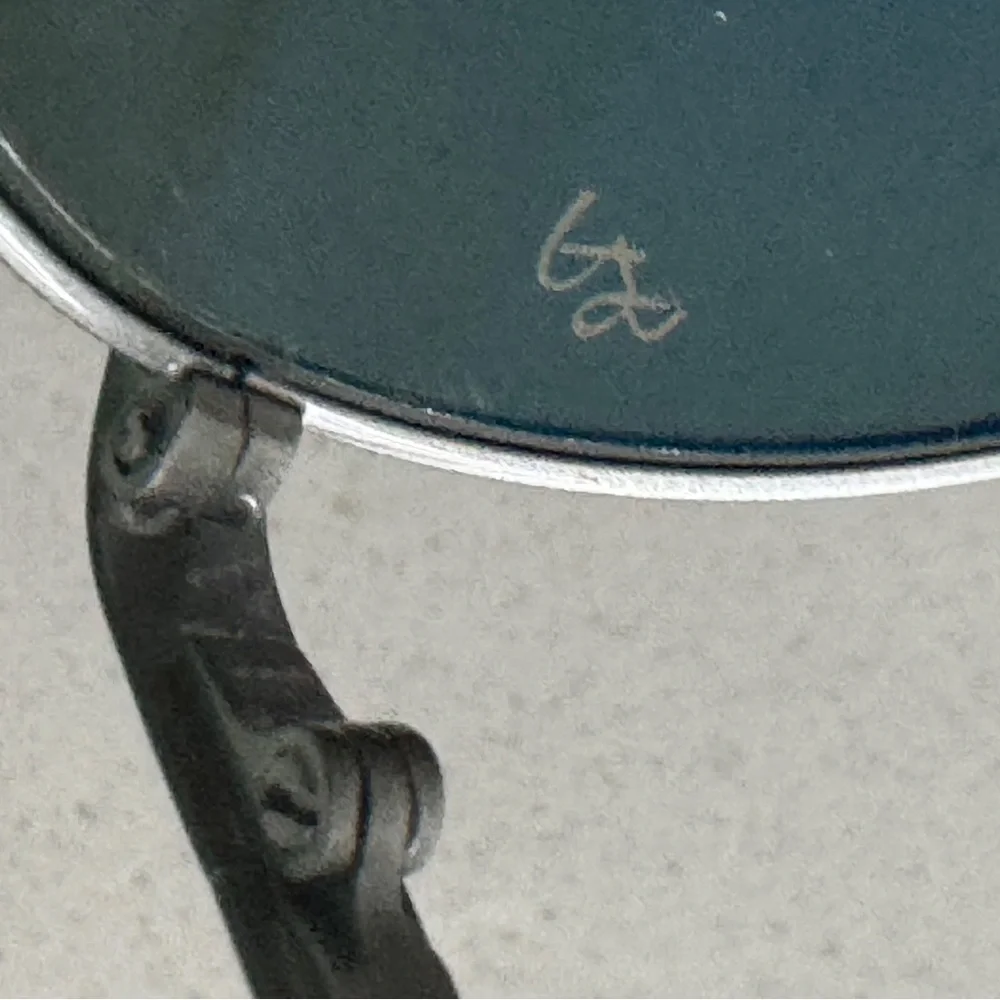 Ray-Ban 90s Style Metallic Silver Sunglasses with Dark Green Lenses - Picture 10 of 12